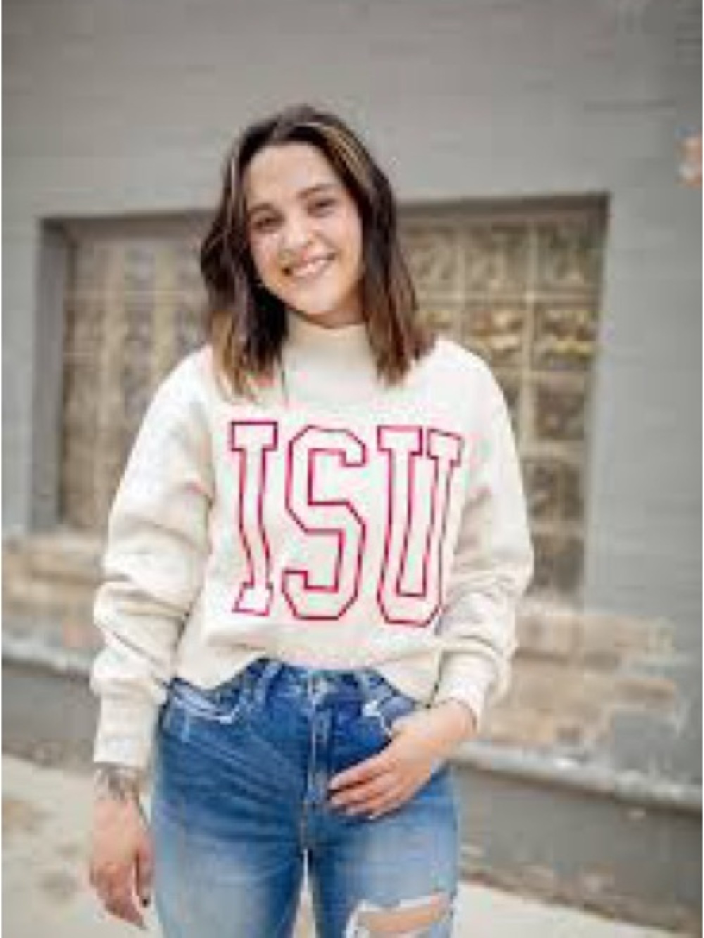 Gameday Social ISU Mock Neck Crop Sweatshirt Large